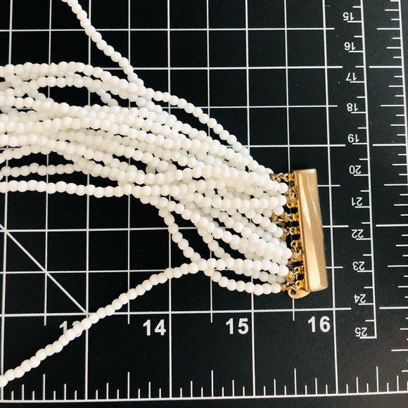 Vintage RARE Signed LES BERNARD White Runway Necklace - Picture 12 of 17